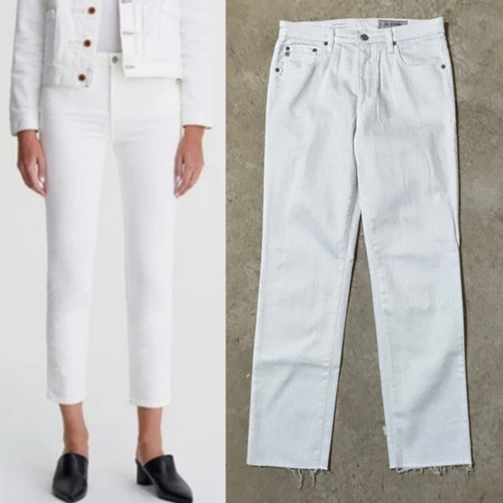 Adriano Goldschmied Isabelle High Rise Straight Leg Crop Jeans Women’s 29 White